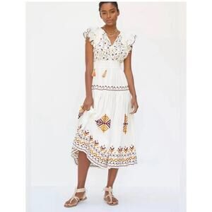 Anthropologie Embroidered Midi Dress
